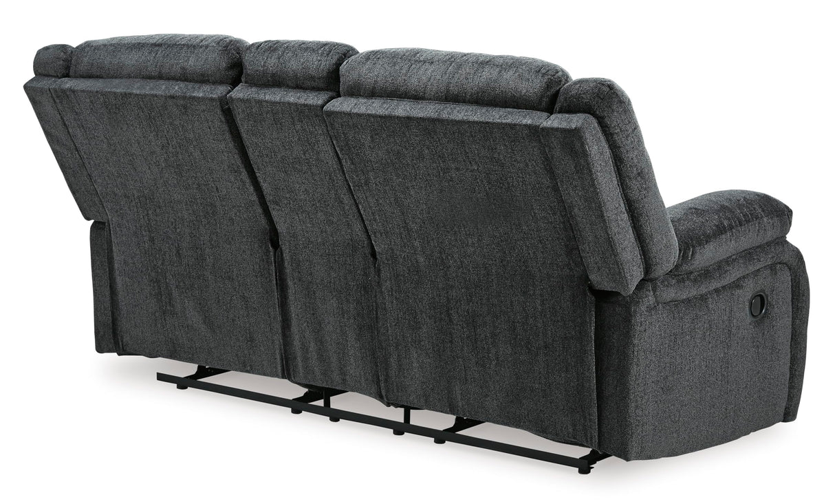 Signature Design by Ashley Draycoll Contemporary Double Reclining Manual Loveseat with Center Console, Dark Gray Signature Design by Ashley