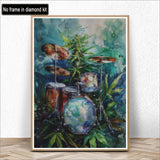 Kaliosy 5D Diamond Art Kits for Adults Drums by Number Kits, Diamond Painting Art Musical Instruments DIY Full Drill Crystal Craft Cross Stitch Embroidery Decoration (12x16 inch) 30x40 cm Kaliosy