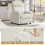 Yaheetech Corduroy Recliner Chair Single Sofa Home Theater Seating Adjustable Modern Reclining Chair for Living Room Bedroom Home Theater Beige Yaheetech