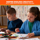 Decorably 8 Pack Plain Puzzle Pieces for Crafting Set with Matte Finish, 28pcs Each 5.5x8in Blank Make Your Own Puzzles for Kids Activities, Arts &Crafts, DIY Projects Decorably