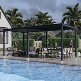 MASTERCANOPY 12’ X 16’ Louvered Pergola Outdoor Aluminum Patio Pergola with Adjustable Roof for Deck Backyard Garden (Black) MASTERCANOPY