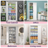 UNICOLY 71" White Storage Cabinet, Metal Pantry Cabinet, Kitchen Pantry Storage Cabinet with Doors and 4 Shelves, Cabinet for Laundry Room, Living Room, Bathroom, Dinning Room. UNICOLY