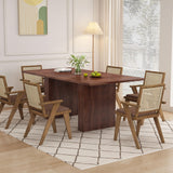 PHOYAL 78.7" Large Farmhouse Dining Table, Rectangular Dinner Table for 6 to 10 People, 78.7" L x 39.4" W x 30.7" H for Dining Room, Home Office, Living Room Furniture, Walnut PHOYAL