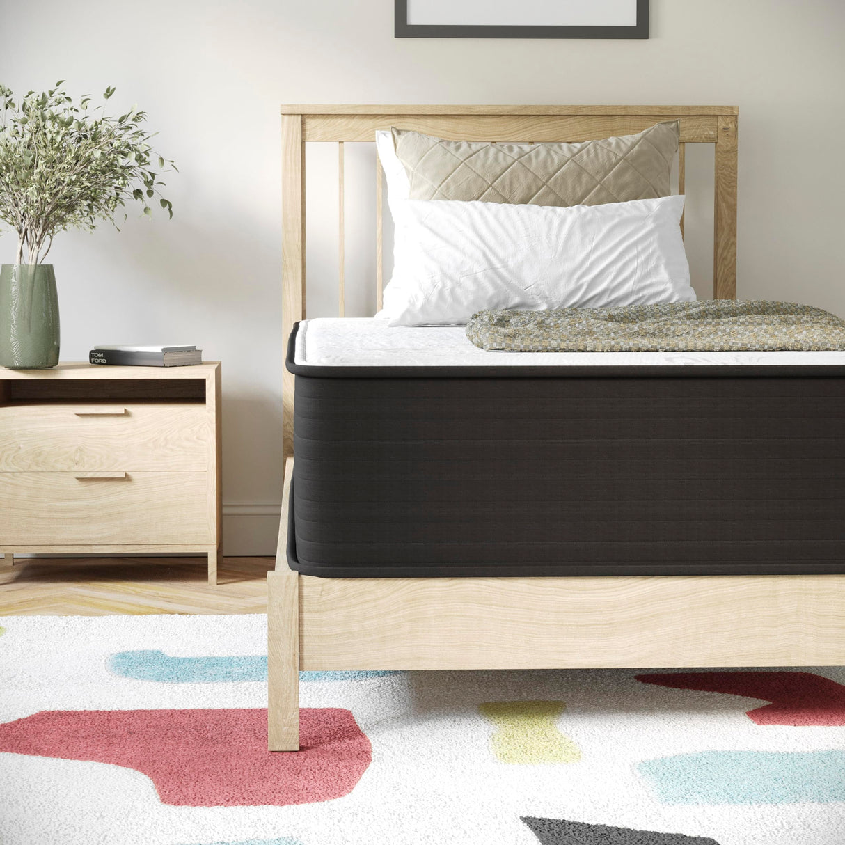 Flash Furniture Dream 12 Inch Hybrid Mattress, Twin Size High Density Foam and Innerspring Mattress in a Box, CertiPur-US Certified Foam Flash Furniture