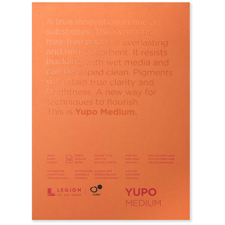 Legion Yupo Synthetic Paper Pad - 5" x 7", Bright White, 10 Sheets Legion