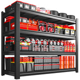 Snhomee 40" W Garage Storage Shelves, Heavy Duty Shelving, 4 Tier Adjustable Metal Shelving Unit, Storage Rack for Garage, Basement, Warehouse with Tool-Free Assembly, 40" W x 19.1" D x 57" H Snhomee