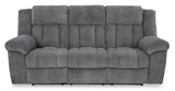 Signature Design by Ashley Tip-Off Modern Wall Hugger Power Reclining Sofa with Adjustable Headrest and USB Ports, Gray Signature Design by Ashley