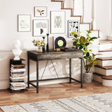 Mexin Small Desk with 2 Wooden Drawers, 40 Inch Home Office Writing Desk, Vanity Desk with Storage, Computer Desk for Bedroom Small Spaces, Desk Table for Office, Kids Study, Makeup, Grey Oak Mexin