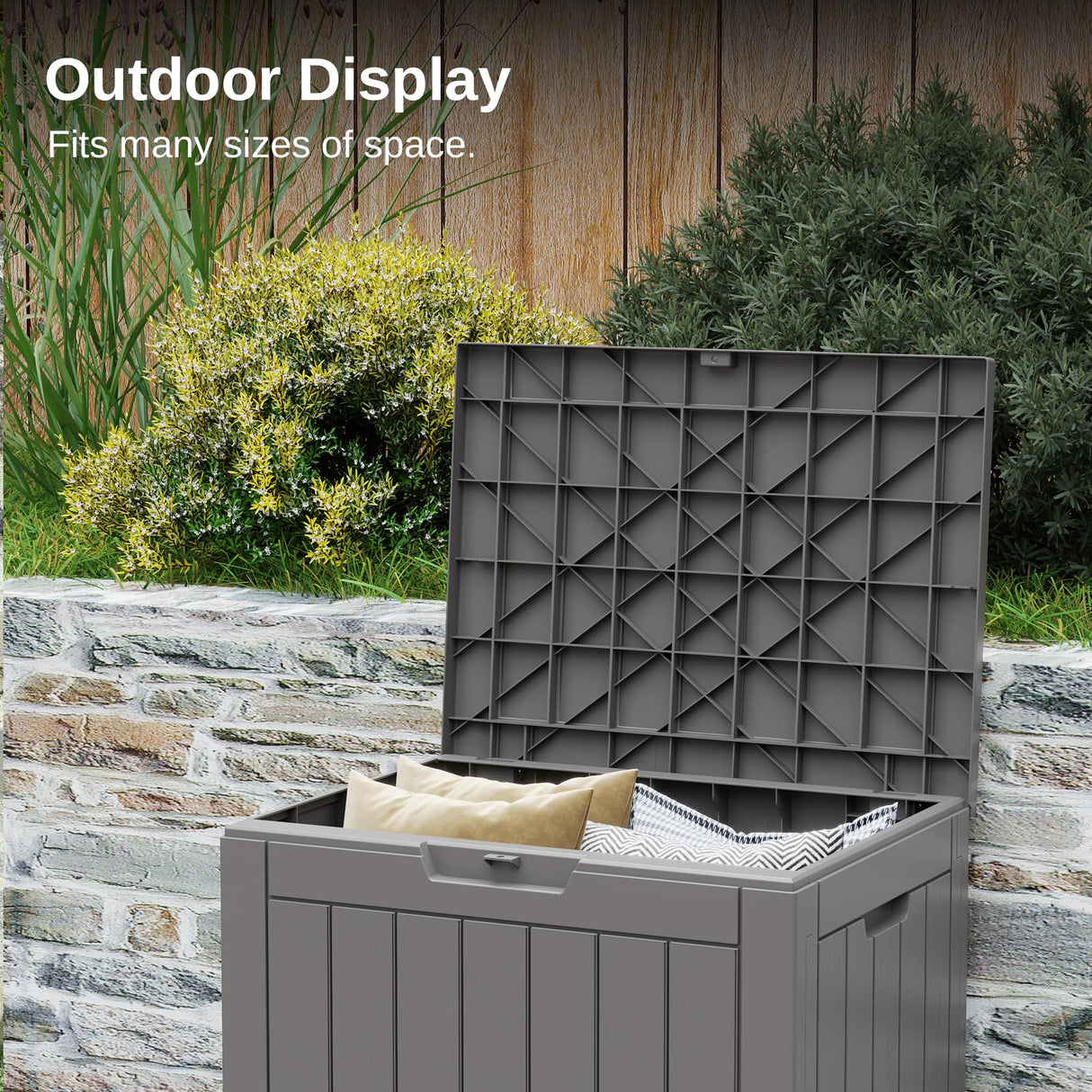 EAST OAK Outdoor Storage Box, 31 Gallon Deck Box Indoor and Outdoor Use, Waterproof Resin Storage Bin for Package Delivery, Patio Cushions, Gardening Tools, Lockable, UV Resistant, Grey EAST OAK