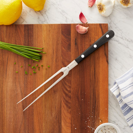 HENCKELS Classic Razor-Sharp 7-inch Flat Tine Carving Fork, German Engineered Informed by 100+ Years of Mastery, Black/Stainless Steel HENCKELS