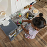 Step2 Gilded Gourmet Kids Kitchen Playset, Indoor/Outdoor Kitchenette, Interactive Play with Lights and Sounds, Made of Durable Plastic, Includes 20 Piece Toy Accessories, for Toddlers 2+ Years Old Step2