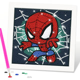 Mlife Diamond Art Painting Kits for Kids with Frame Art and Crafts for Kid, Diamond Art Kits for Kids Ages 4-8-12, Cartoon Art Kit for Kid,Adult Beginner,DIY,Gift,Home Decoration(Spiderman) Mlife
