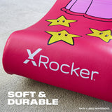 X Rocker Super Mario Peach Video Gaming Floor Chair, Official All-Star Edition Nintendo Collectible, Faux Leather, Foldable, 5000201, 33.46" x 16.14" x 25.59", Princess Peach Pink X Rocker