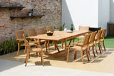 Amazonia Berlin 11-Piece Rectangular Extendable Patio Dining Set | Teak Finish | Ideal for Outdoors and Indoors Amazonia