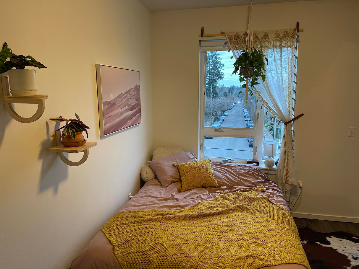 KEYAIIRA - Curtain rod holder leather curtain rod bracket holders leather loop strap for wall boho pole hanger wall blanket display farm house style - 2 PK (WALNUT) Keyaiira