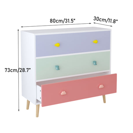 3 Drawer Dresser Storage Cabinet With Anti-Tip Safety HouseOfZazla