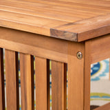 GDFStudio Outdoor 6-Seater Acacia Wood Chat Set, Brown Patina Finish and Cream GDFStudio