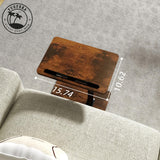 YUHFERA Sofa Armrest Tray Table for Couch - 360° Swivel Height Adjustable End for Small Spaces, Snack Side Table for Bed or Chair with Phone & Tablet Slot (Rustic,Standard) YUHFERA