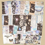 Knaid 200 Piece Vintage Ephemera Bundle - Paper & Sticker Kit for Junk Journaling, Scrapbooking, Planners, Bullet Journals, Collage, Decoupage - Black/Blue Tones Knaid