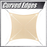 ColourTree 14' x 14' Grey Sun Shade Sail Rectangle CTSLR14 - Canopy Mesh Fabric UV Block UPF50 - Commercial Heavy Duty - 190 GSM - 3 Years Warranty (We Make Custom Size) ColourTree