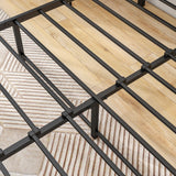 BOFENG Queen Metal Bed Frame with Storage Headboard, LED Lights & Charging Station BOFENG