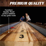 Barrington Billiards 12' Webster Shuffleboard Table with Scratch-Resistant Playfield and 8 Puck Set Barrington Billiards