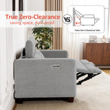 MCombo Zero Wall Recliner Sofa, Power Reclining Sofa, Wall Hugger Power Recliner Sofa with Adjustable Headrest, USB & Type C Ports, for Living Room, Fabric, HL198M3 (Grey, 3-Seater) MCombo