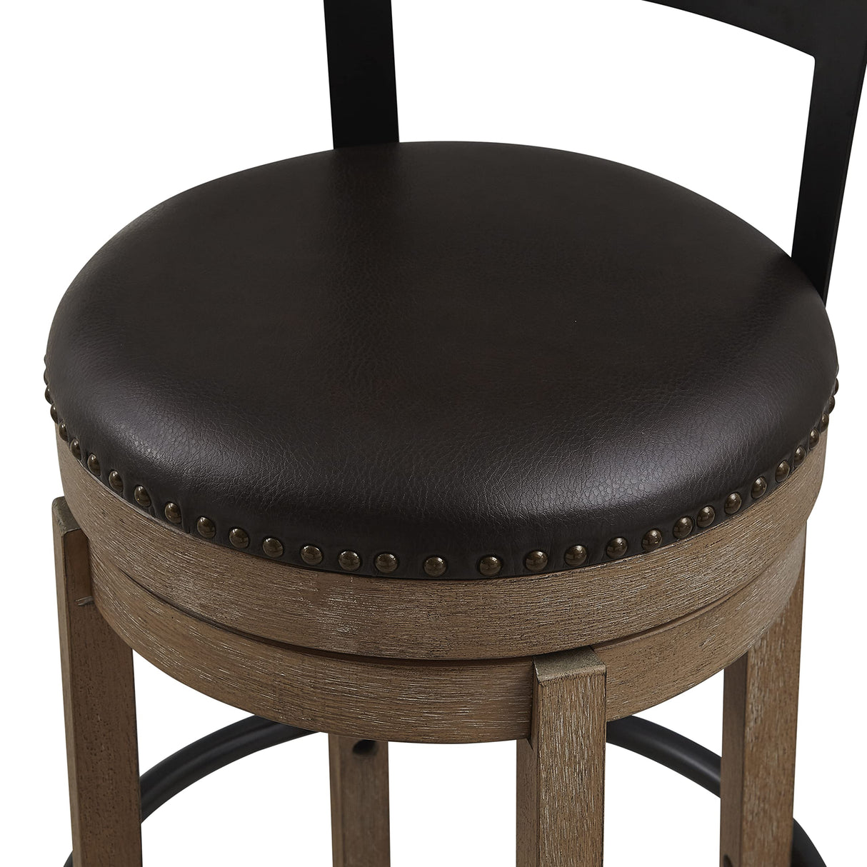 Ball & Cast Swivel Counter Height Barstool 24 Inch Seat Height Light Brown Set of 1, Brown Seat Ball & Cast