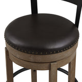 Ball & Cast Swivel Counter Height Barstool 24 Inch Seat Height Light Brown Set of 1, Brown Seat Ball & Cast