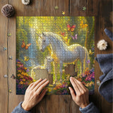 Magic Unicorn Puzzles for Adults 1000 Pieces, Nature Floral Butterfly Garden Jigsaw Puzzle, Flowers Animal Plant Forest Themed, Challenging for Adults PICKFORU