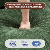 Ihanherry 111.4" L Shaped Modern Sofa Modular Sectional Cloud Couch with Ottoman, 4-Seat Chenille Deep Seat Sofa with Pillow for Living Room, Bedroom and Apartment, Green Ihanherry