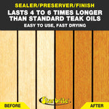 STAR BRITE Premium Golden Teak Oil - Sealer, Preserver, & Finish for Outdoor Teak & Other Fine Woods - Step 3 - 16 OZ (085116PW) STAR BRITE