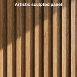 BELLEZE 65 Inch Fluted TV Stand, Mid Century Modern Entertainment Center with Storage Cabinets & Open Shelves, Media Console TV Cabinet with Adjustable Shelves for Living Room, Caramel Brown BELLEZE