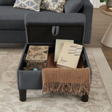 Portaforta Convertible Sectional Sofa Couch, 101" U Shaped Couch with Storage Chaise and Side Pocket, Modern Polyester 4-Seat Reversible Sofa Set for Living Room, Dark Grey Portaforta