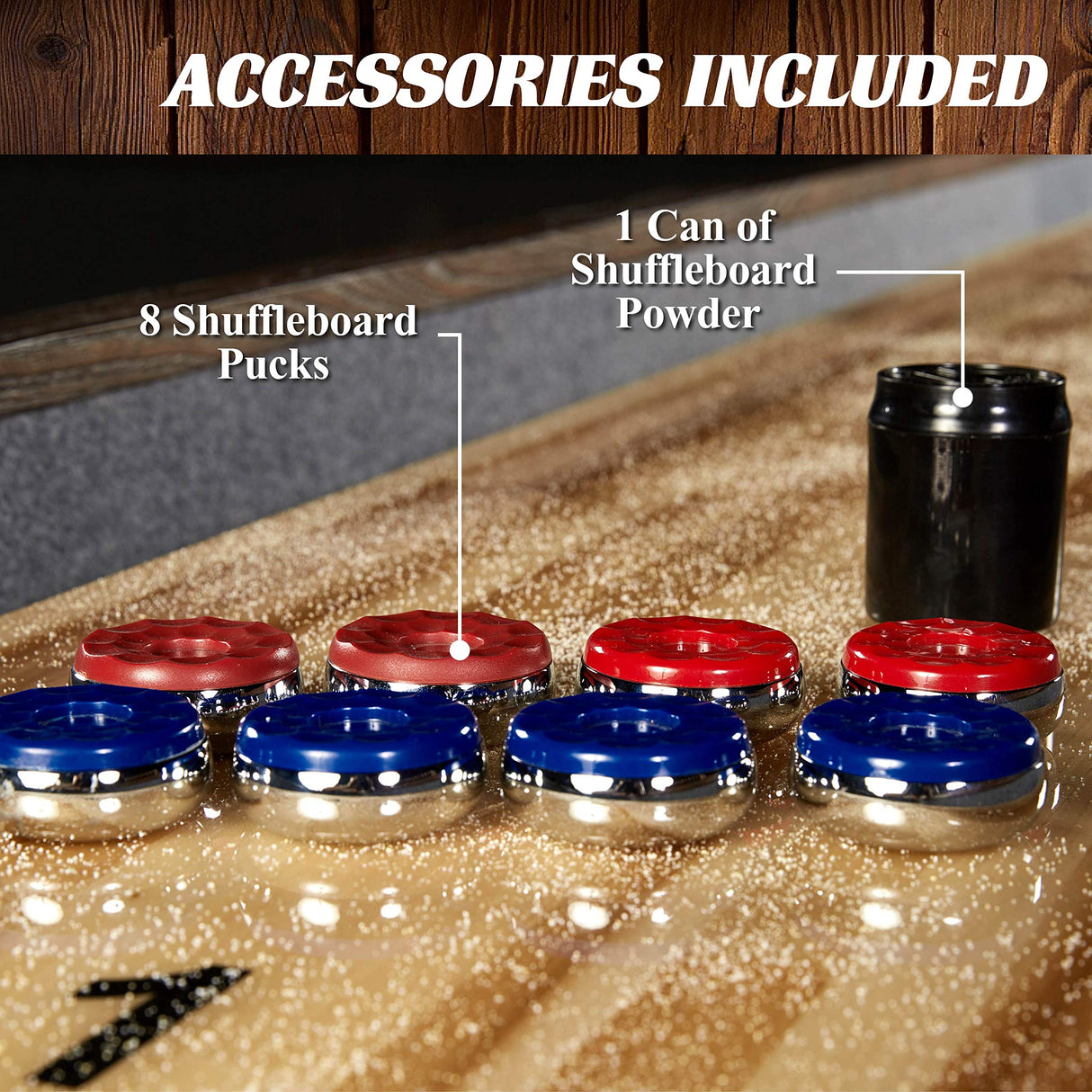 Barrington Billiards 12' Webster Shuffleboard Table with Scratch-Resistant Playfield and 8 Puck Set Barrington Billiards