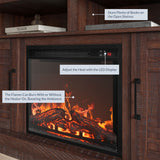 BELLEZE 48" TV Stand with 18" Electric Fireplace Heater, Modern TV Stand for TVs up to 50", Entertainment Media Stand with Open Shelves and Storage Cabinets for Living Room, Bedroom (Espresso) BELLEZE