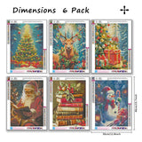 MBNTJHT 6 Pack Christmas Diamond Painting Kits for Adults,DIY Full Round Drill Winter Scene Diamond Art Kits for Beginners,5D Gem Art Painting Craft for Home Decor Gifts 12x16 Inch. MBNTJHT
