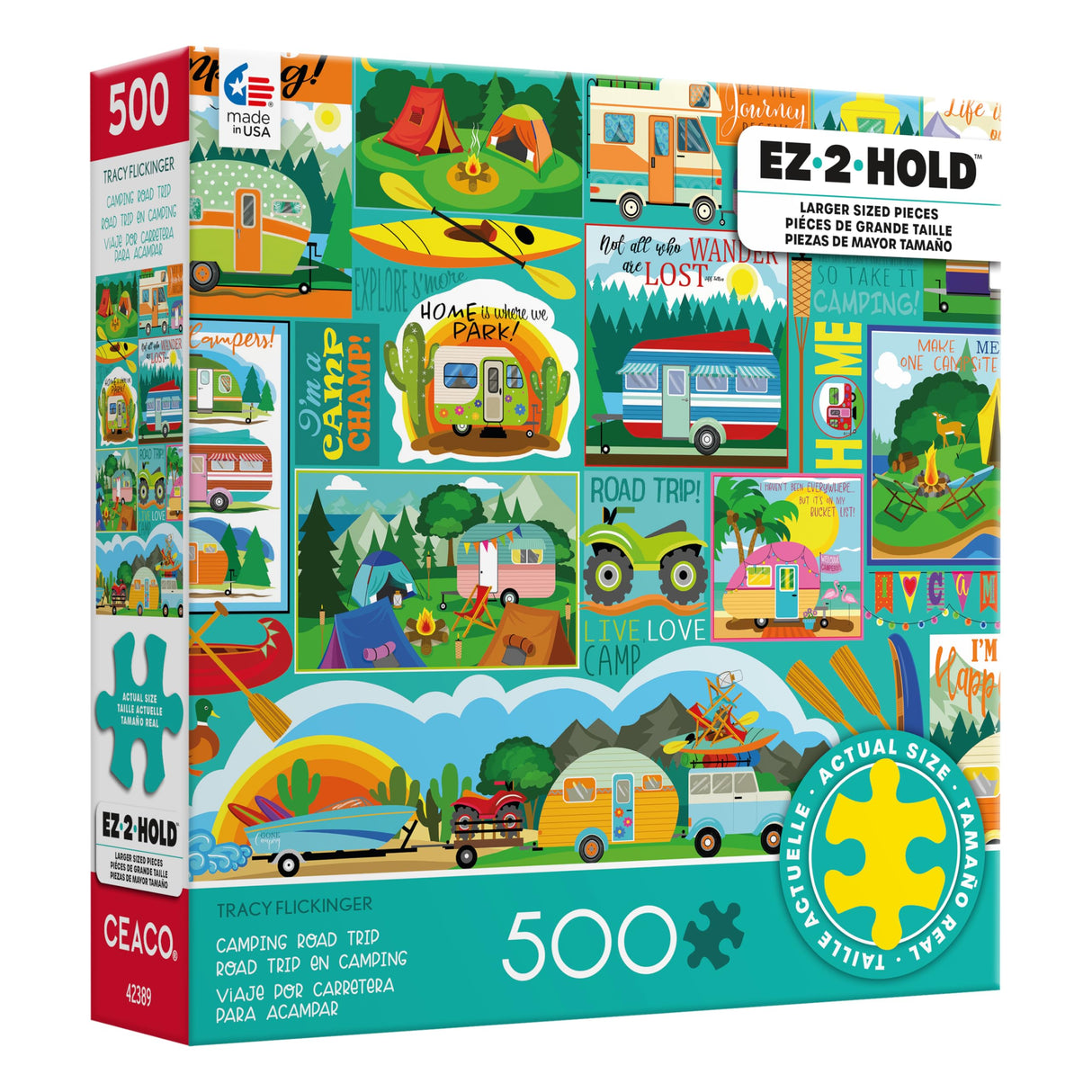 Ceaco - Tracy Flickinger - Camping Road Trip - 500 Larger Piece Jigsaw Puzzle Ceaco