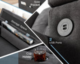 PaPaJet Sleeper Sofa Bed, 84 Inch Pull Out Couch with 2 USB & Cup Holders, Tufted L Shape Convertible Sofa with Storage Chaise, Dark Grey PaPaJet