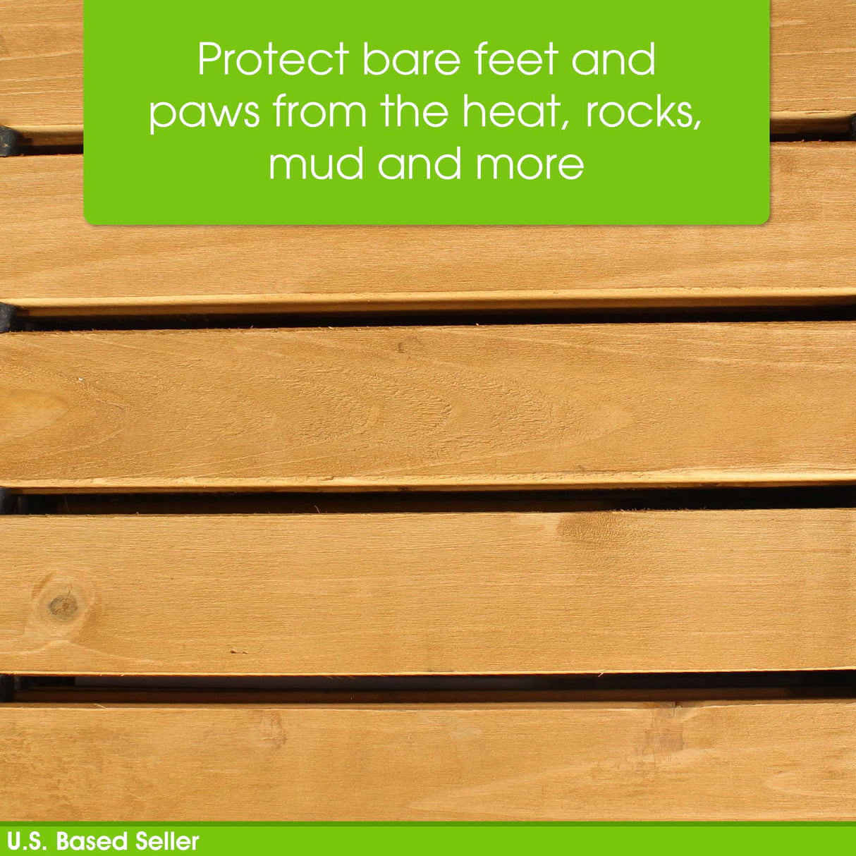 7Penn Garden Pathway Wood 8ft Roll Out - Weather Resistant Outdoor Flooring Wood Walkway Path for Garden, Backyard, Patio, RV, or Lawn - Wooden Slat Portable Roll Out Decking for Muddy Yards 7Penn