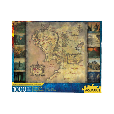 AQUARIUS Lord of the Rings Map Puzzle (1000 Piece Jigsaw Puzzle) - Glare Free - Precision Fit - Officially Licensed Lord of the Rings Merchandise & Collectibles - 20 x 28 in AQUARIUS