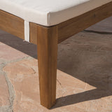 Christopher Knight Home Perla Outdoor Chaise Lounge with Water Resistant Cushion, Teak Finish / Cream Christopher Knight Home