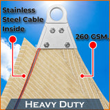 ShadeMart 30' x 30' x 30' Grey Sun Shade Heavy Duty Triangle Shade Sail, Custom Size Super Ring Canopy Awning Shades for Patio Carport Yard UV Blockage Commercial Grade 260 GSM ShadeMart