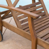 Christopher Knight Home Perla Outdoor Acacia Wood Chaise Lounge, Teak Finish Christopher Knight Home