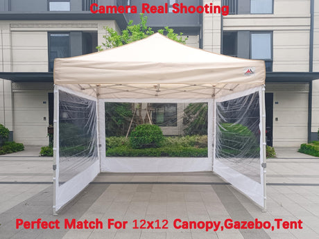 SCOCANOPY Clear Window Sidewall for 12x12 Canopy Frame, 3 Pack Sunwalls Only,(White) SCOCANOPY