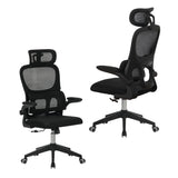 High Back Ergonomic Swivel Rolling Office Chair With Tilt Function, 3D Headrest, Lumbar Support - Black