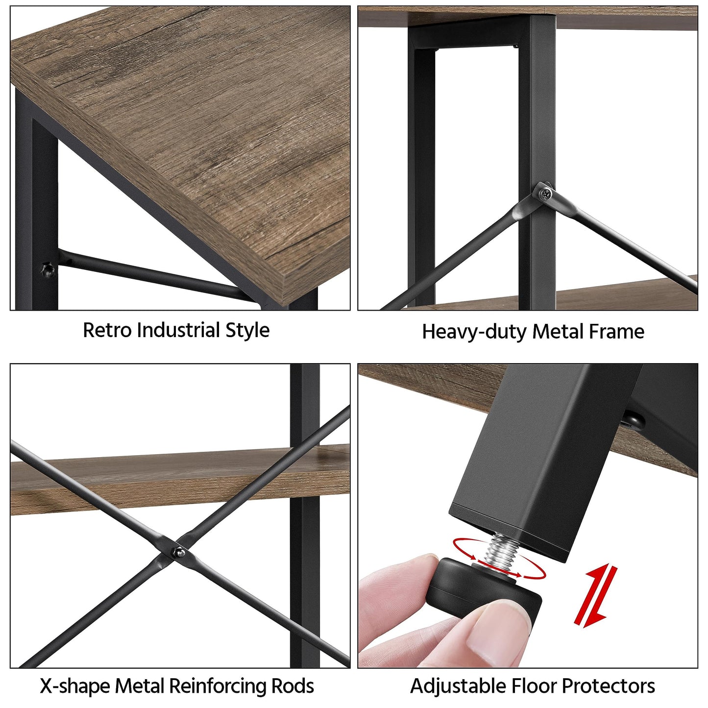 Yaheetech 55 Inch Console Table, 3 Tier Hallway Table with Storage Shelves, Industrial Sofa Table Narrow Long with Metal Frame, for Living Room, Couch, Entryway, Taupe Wood - WoodArtSupply