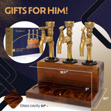 KONELCARE Wood Liquor Dispenser-Solid Base Real Brass, Leakproof,Smooth Pouring Dispenser for Home Bar- Fathers Day Alcohol Gifts for Men KONELCARE