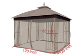 APEX GARDEN 10' x 10' Gazebo Replacement Mosquito Netting (Tan) APEX GARDEN