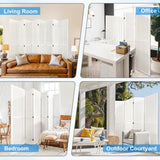 Grungis 6 Panel Room Divider with Pegboard Display 5.6FT Wood PegBoard Room Dividers, Folding Privacy Screens Portable Freestanding Partition Wall Divider for Art Shows & Room Separation, White Grungis